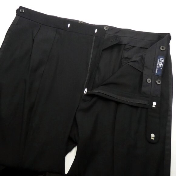 Polo Ralph Lauren Tuxedo Suit Men’s Black Wool Grosgrain Satin Lapel 48 Italy - Picture 12 of 15